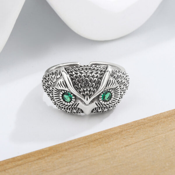 Luxury Sterling Silver Owl Zircon ​​Adjustable Rings - Image 2