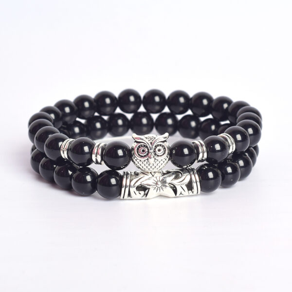 Owl Rosary Natural Lava Tiger Eye  Stone Bangles Bracelets  - Image 10