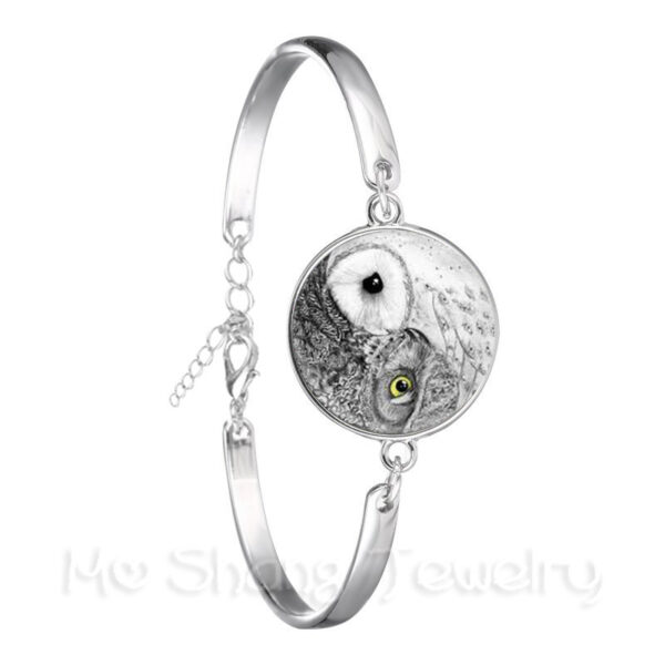 Owl Pattern Silver Plated Crystal Bracelet - Image 6