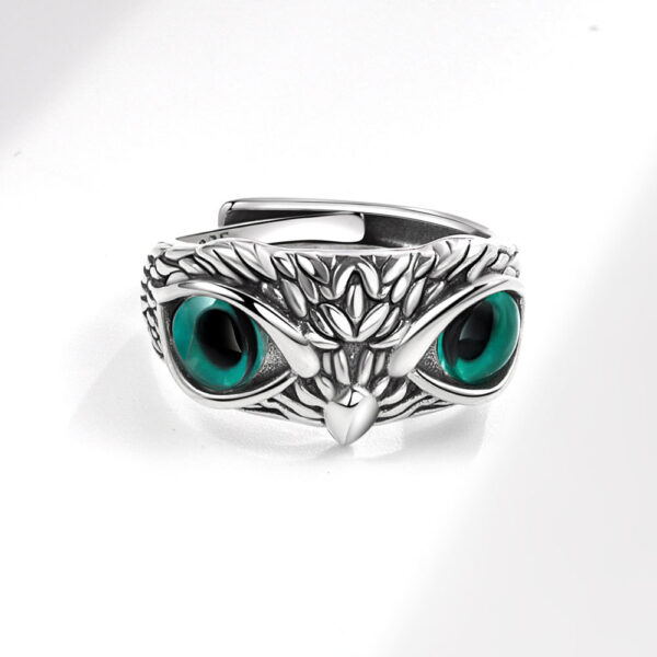 Geometric Handmade Sterling Silver Owl Rings