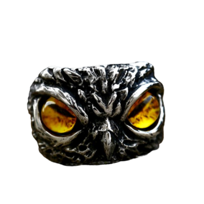 Stainless Steel Viking Owl Ring